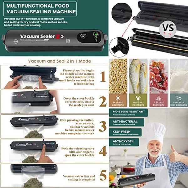 Freshfood – Vakuumatorius Vakuuminė sandariklio pakavimo mašina + 10 maišelių slider