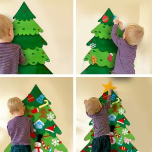 FELT CHRISTMAS TREE – Kalėdų eglutė ir žaisliukų rinkinys iš veltinio 03
