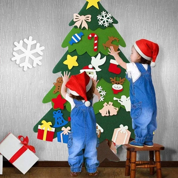 FELT CHRISTMAS TREE – Kalėdų eglutė ir žaisliukų rinkinys iš veltinio 02