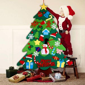 FELT CHRISTMAS TREE – Kalėdų eglutė ir žaisliukų rinkinys iš veltinio 03