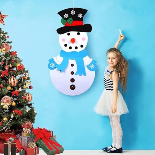 CHRISTMAS SNOWMAN – Veltinio sniego žmogus su nuimamais ornamentais slider