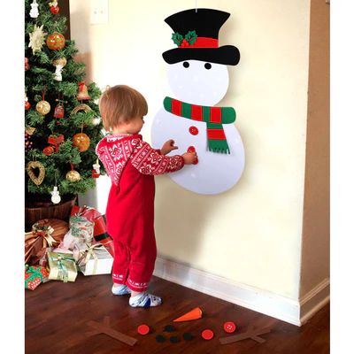 CHRISTMAS SNOWMAN – Veltinio sniego žmogus su nuimamais ornamentais slider