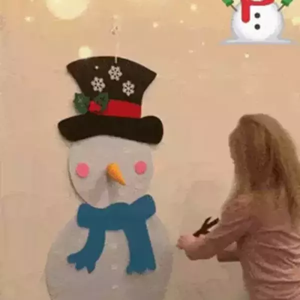 CHRISTMAS SNOWMAN – Veltinio sniego žmogus su nuimamais ornamentais 02