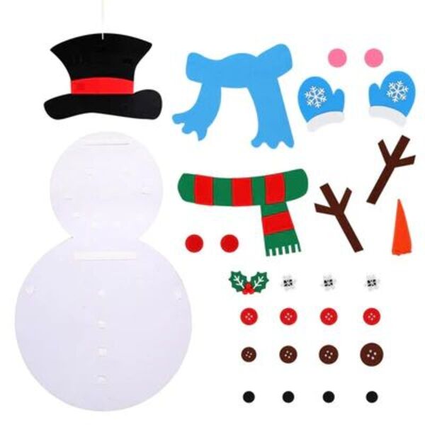 CHRISTMAS SNOWMAN – Veltinio sniego žmogus su nuimamais ornamentais 03