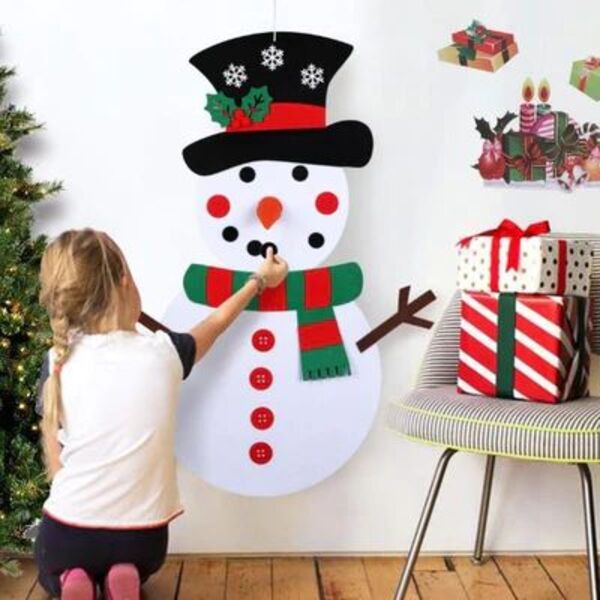 CHRISTMAS SNOWMAN – Veltinio sniego žmogus su nuimamais ornamentais